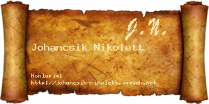 Johancsik Nikolett névjegykártya